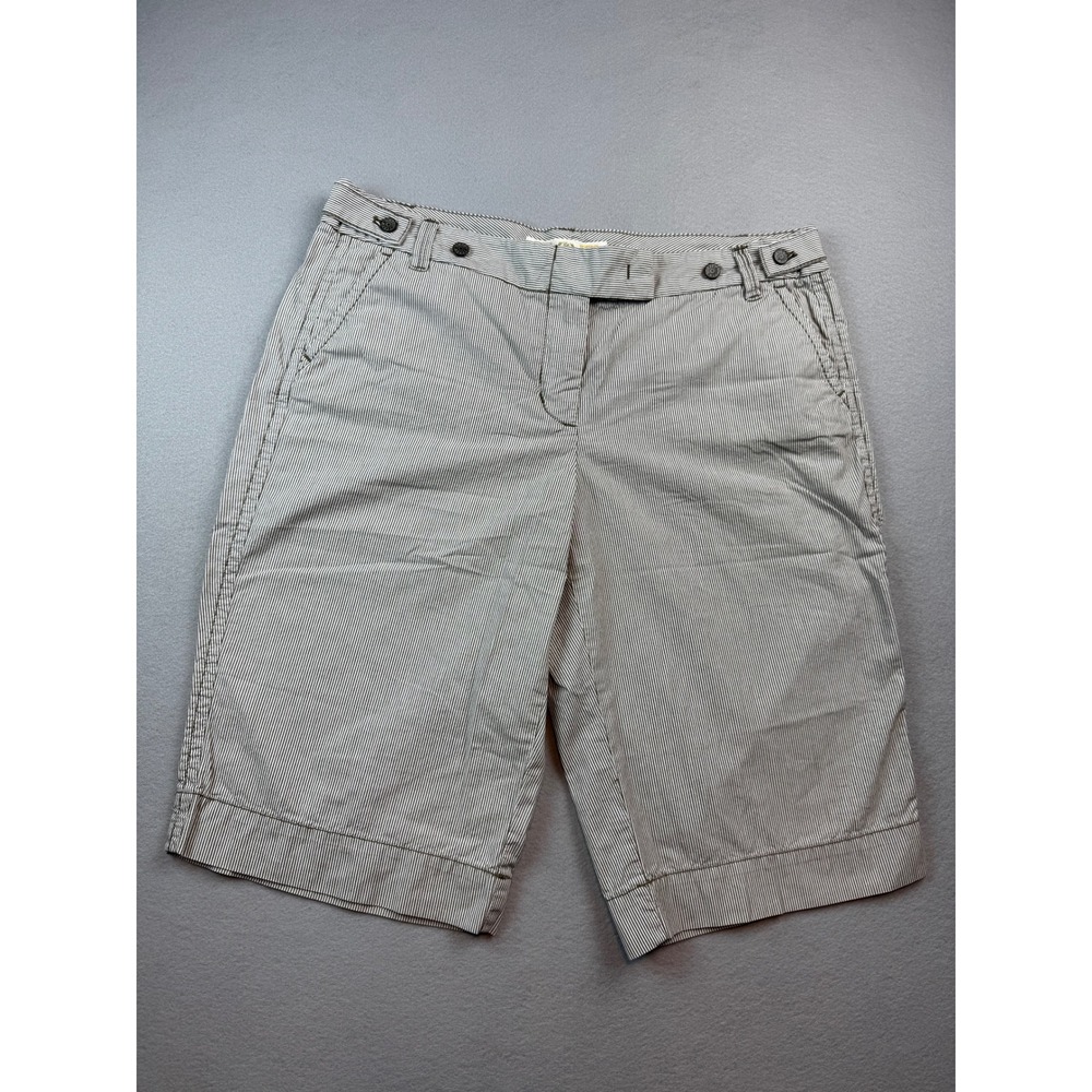 J.Crew City Fit Chino Shorts Womens 10 Striped Weathered Twill Cotton Bermuda